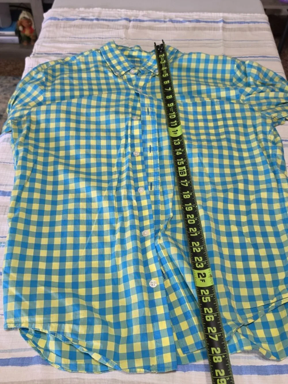 J.Crew Lightweight Slim Fit Shirt – Medium – Blue/Yellow Check – 100% Cotton